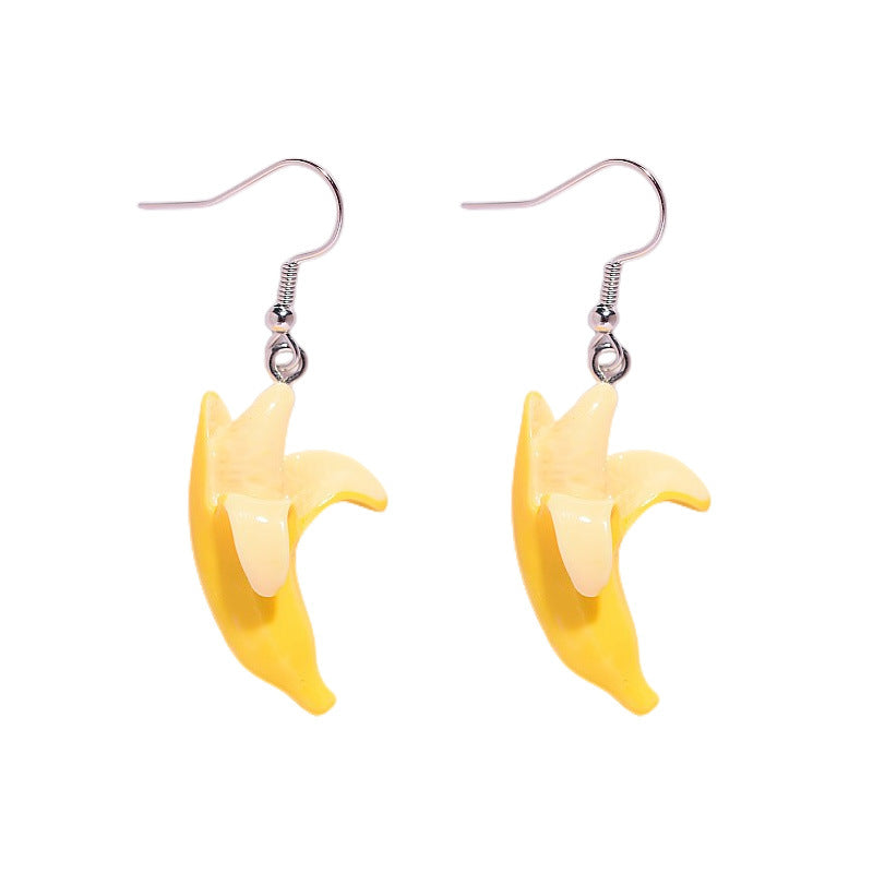 Resin mini banana earrings MIC-XunT003