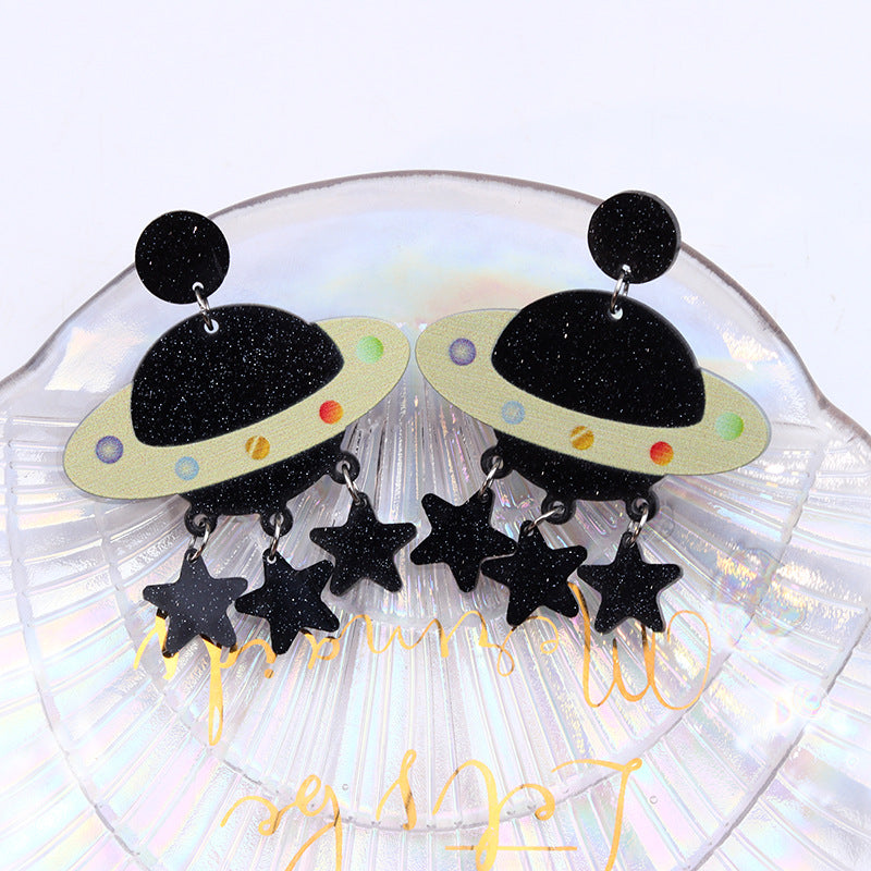 Resin Fun Rainbow Star Earrings (Minimo de Compra 2) MIC-DuA053