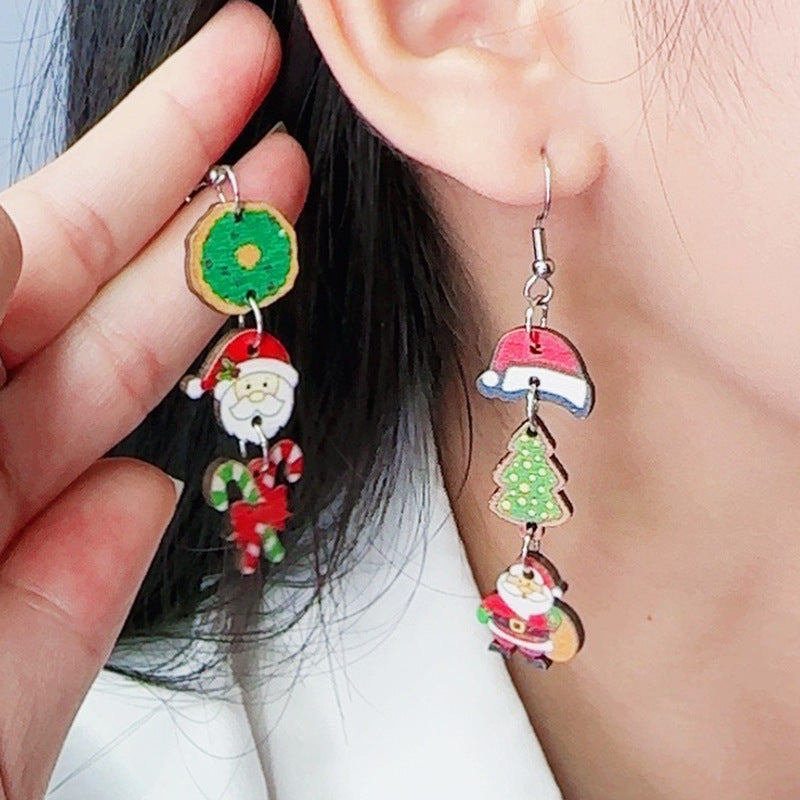 Acrylic Simple Versatile Christmas Earrings MIC-DuA078