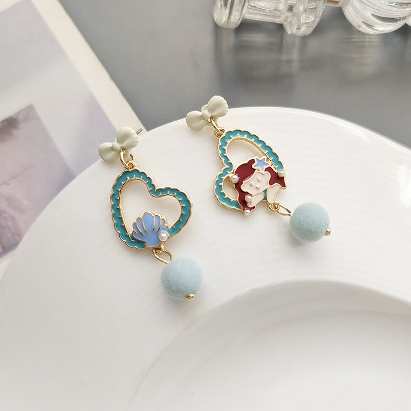 Alloy Pearl Heart Earrings MYA-BLD084