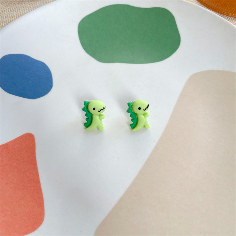 Alloy Green Little Dinosaur Earrings MIC-ABL017