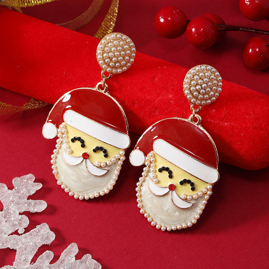 Alloy Christmas themed series earrings MYA-DuoH002