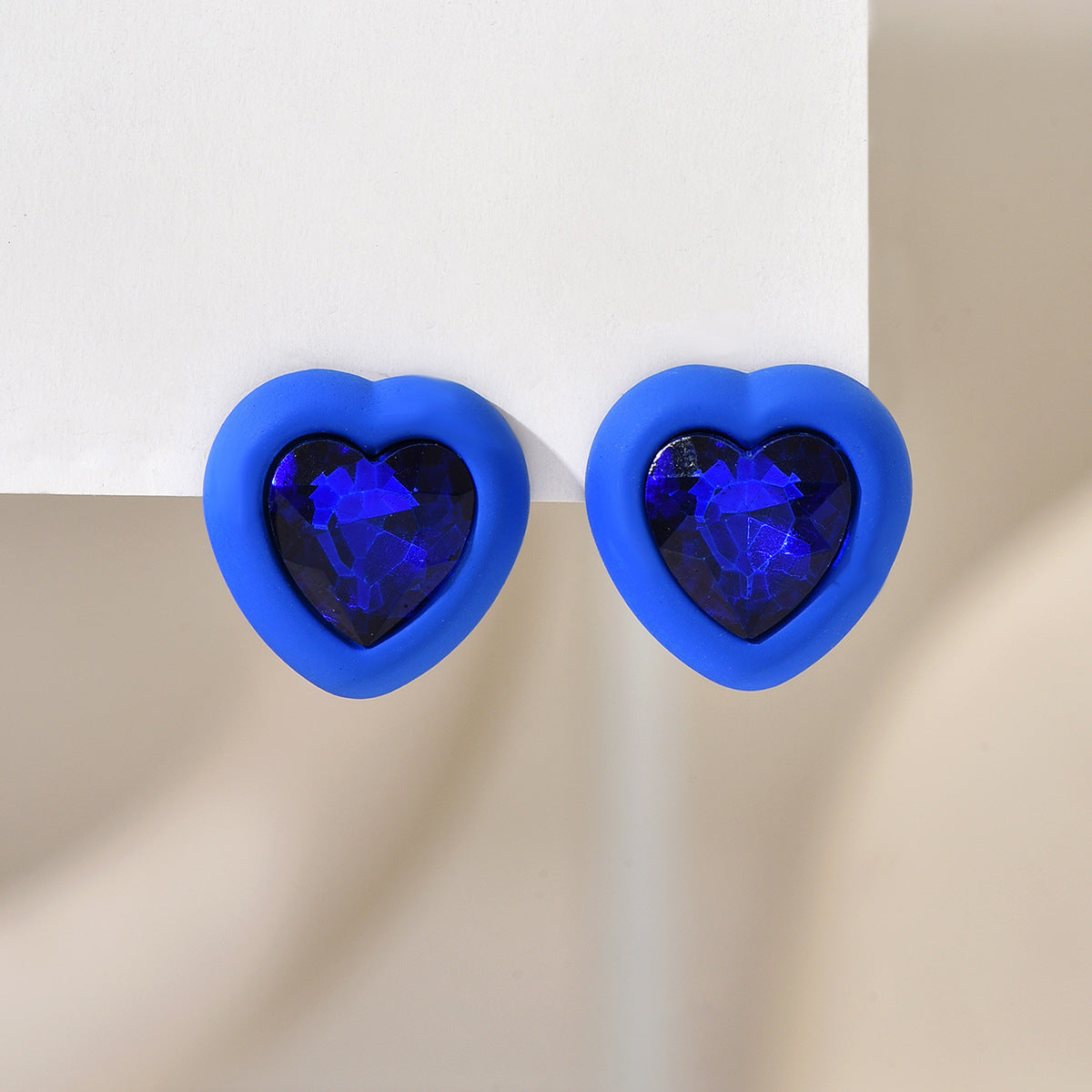 Alloy studded diamond flower heart-shaped earrings MIC-ShangH015