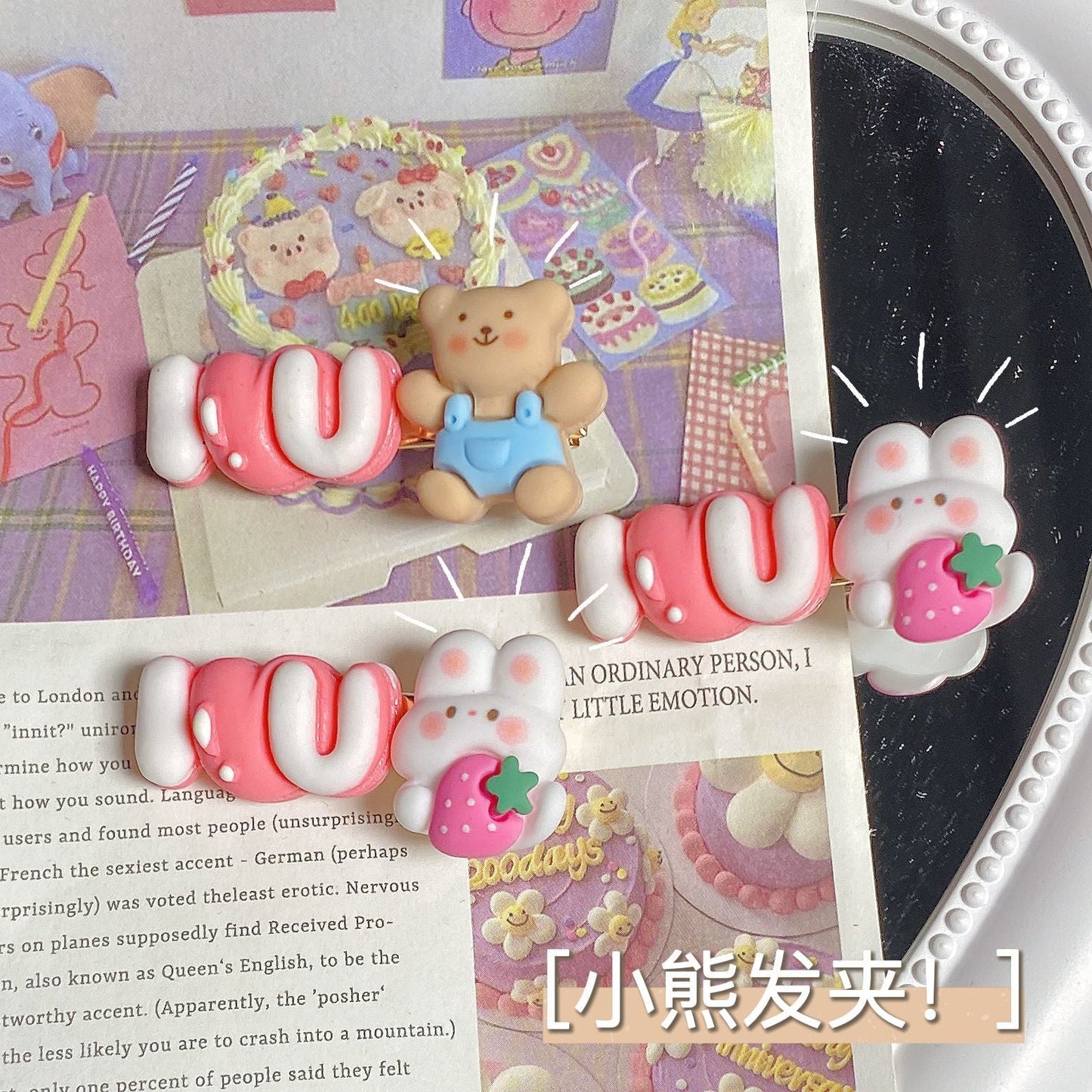 Strawberry bunny hairpin Minimum order quantity ≥ 2 MIC-FuY025