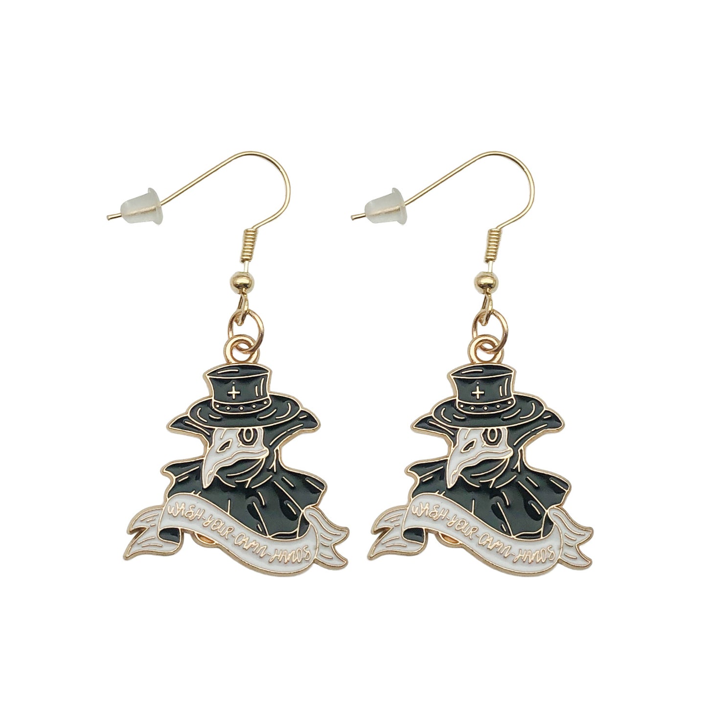 Alloy Halloween Crow Wizard Magic Hat Earrings (Minimo de compra 5) MIC-OuL013