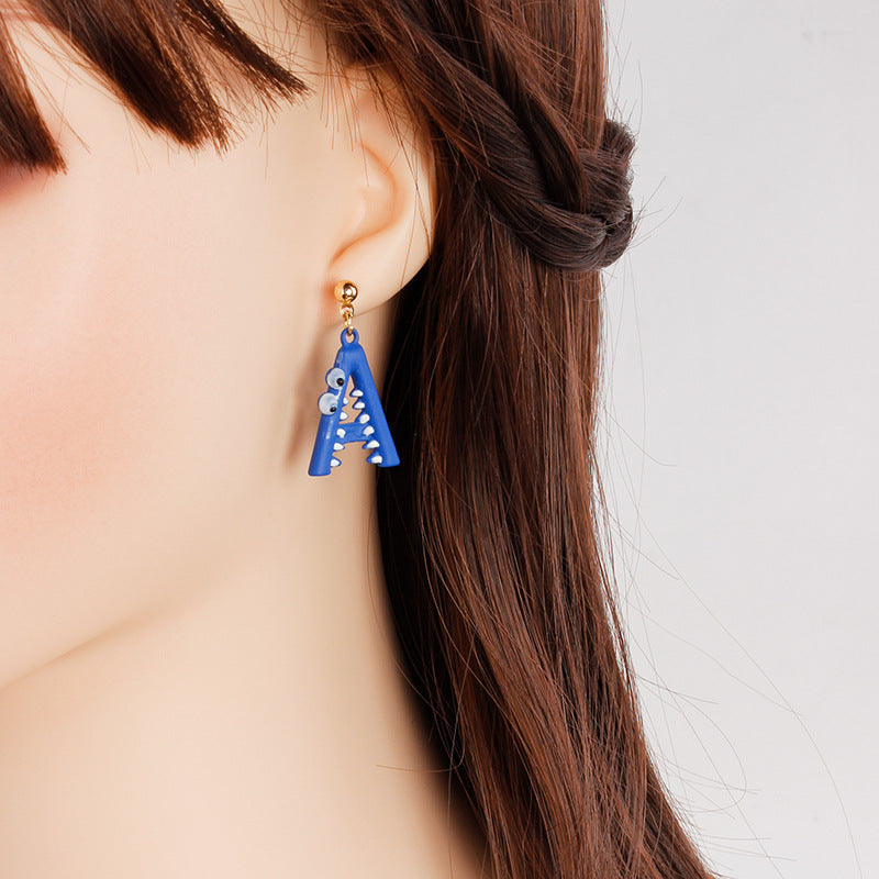 Alloy letter crocodile earrings MYA-XinT015