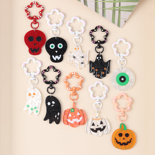 Acrylic Pumpkin Skull keychain MYA-DuA094