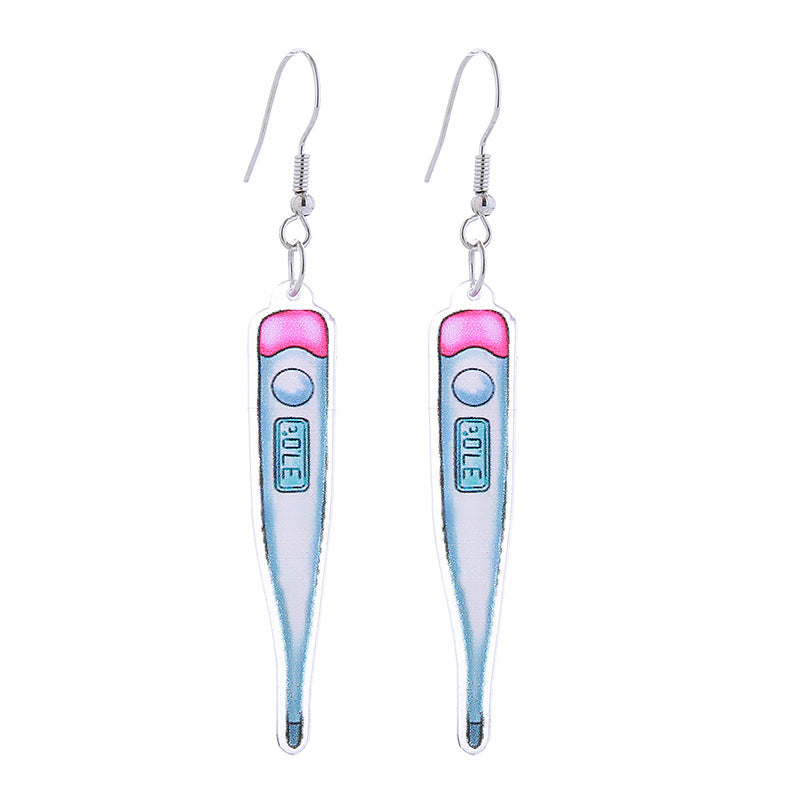 Alloy acrylic pink nurse uniform earrings MIC-ChouT050