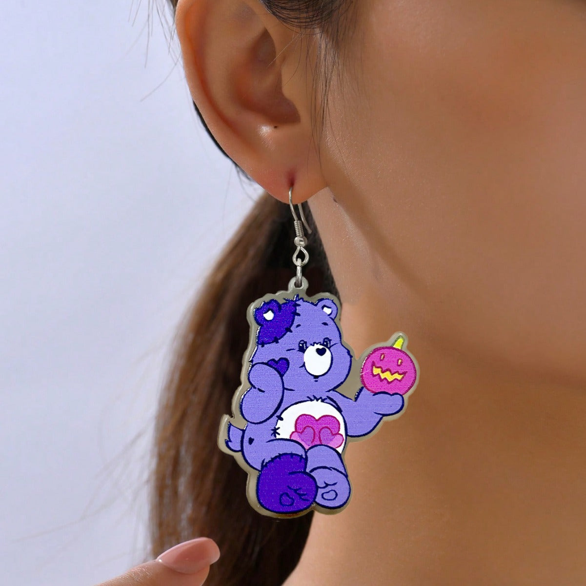 Alloy Purple Love Pumpkin Earrings MYA-ABL035