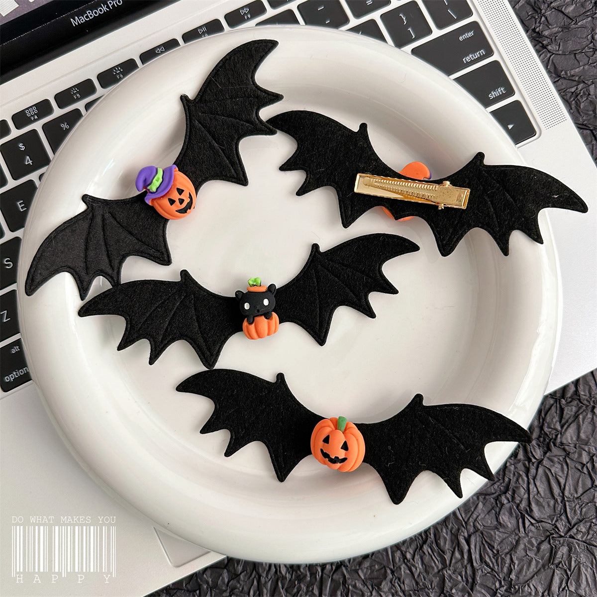 Plastic Halloween Fun Wings Pumpkin Hair Clip (Minimo de Compra 2) MIC-ShiM003