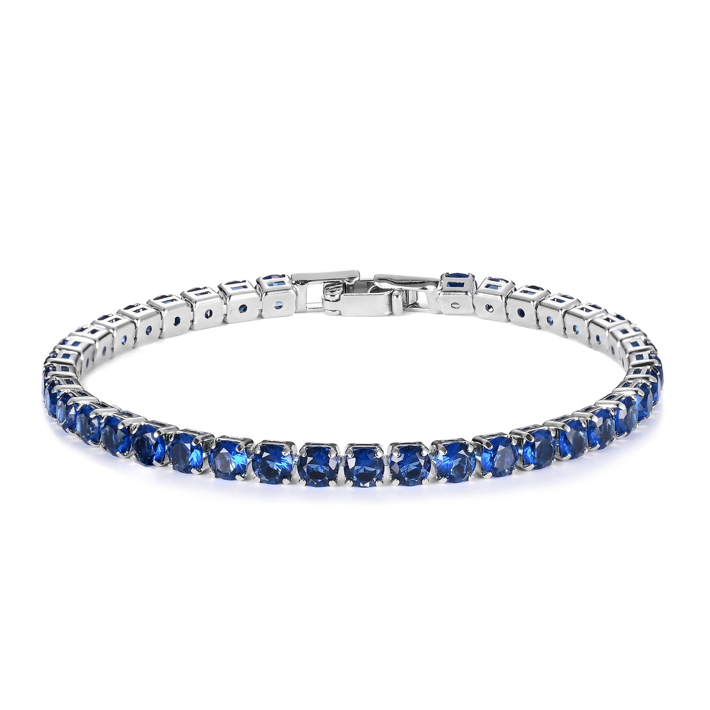 Alloy 4mm round single row full diamond bracelet (Minimo de Compra 2) MIC-LinD008