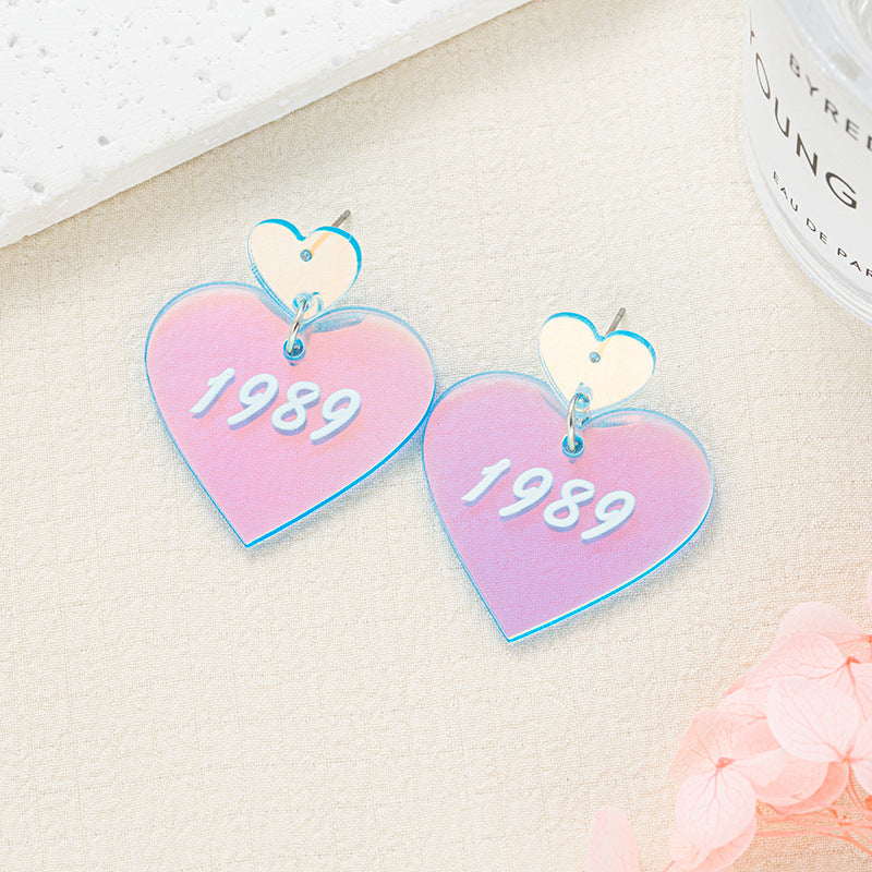 Alloy laser heart-shaped earrings MIC-JiaY021