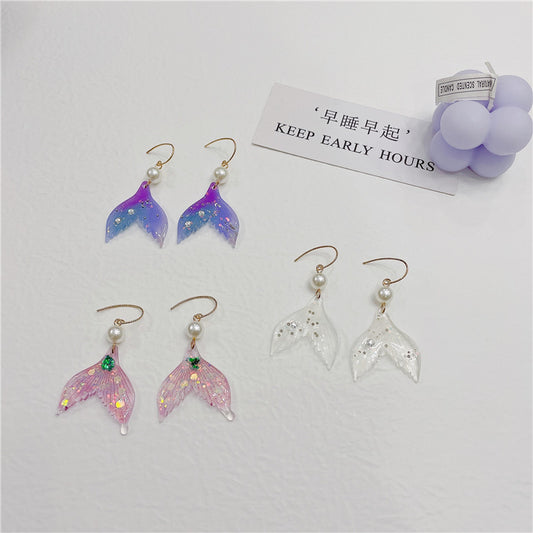 Acrylic Beauty Fish Tail Earrings MIC-WWHM034