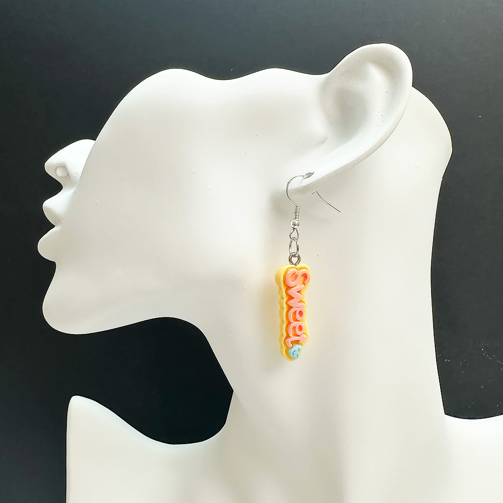 Resin English Letter Earrings MIC-MingC020