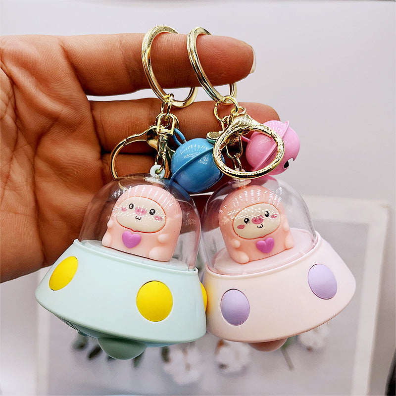 Keychains Plastic Cartoon Cute Pink Pig Projector Lamp MOQ≥2 DMF030