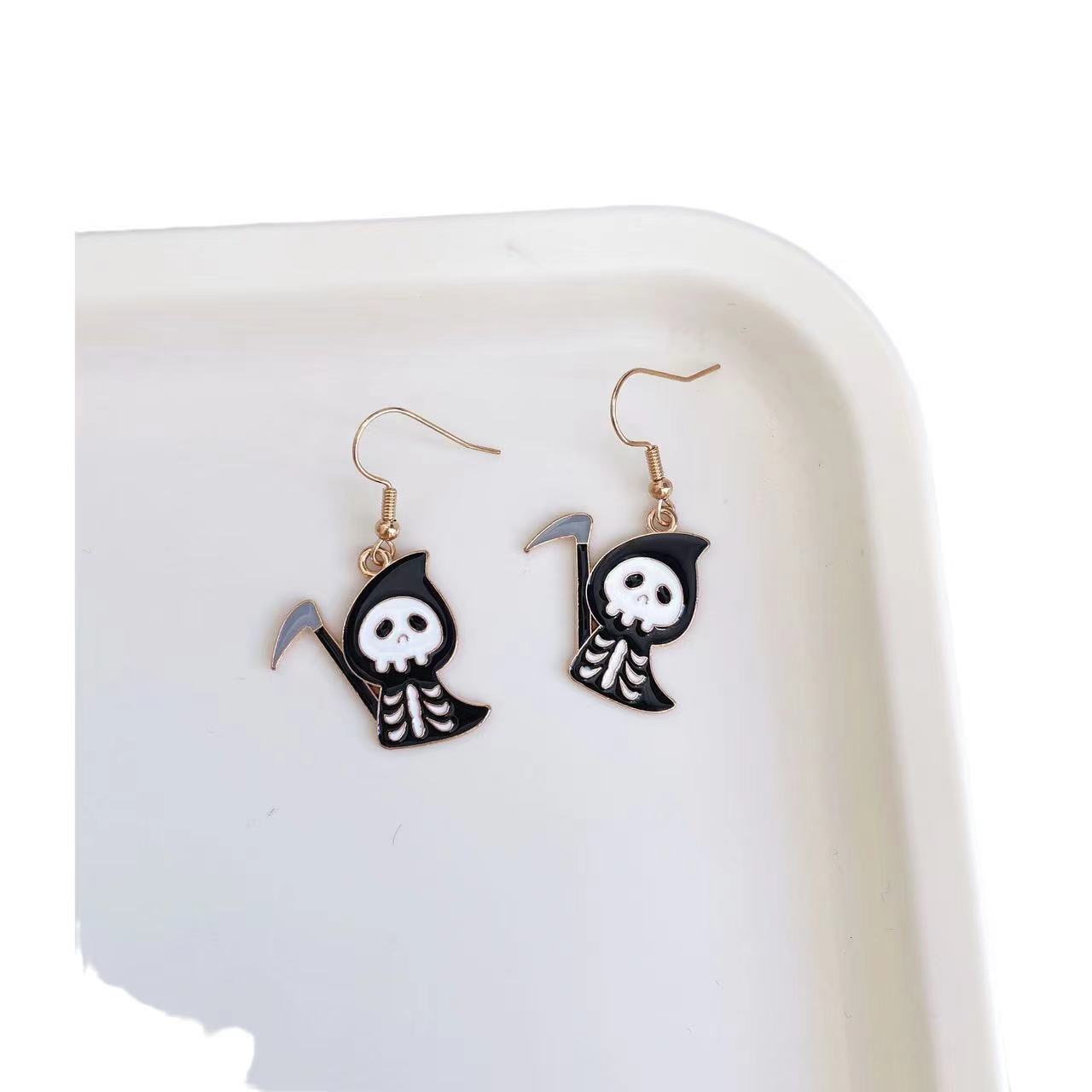 Alloy Halloween pumpkin skull earrings (Minimo de compra 2) MIC-MingX013