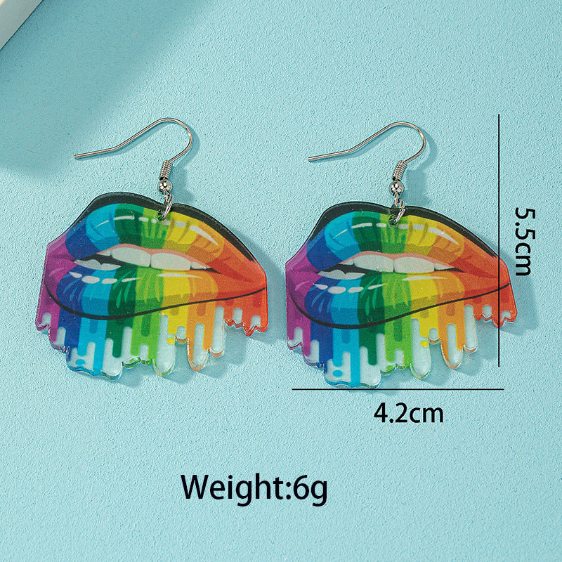 Alloy painted lip earrings MIC-AYN011