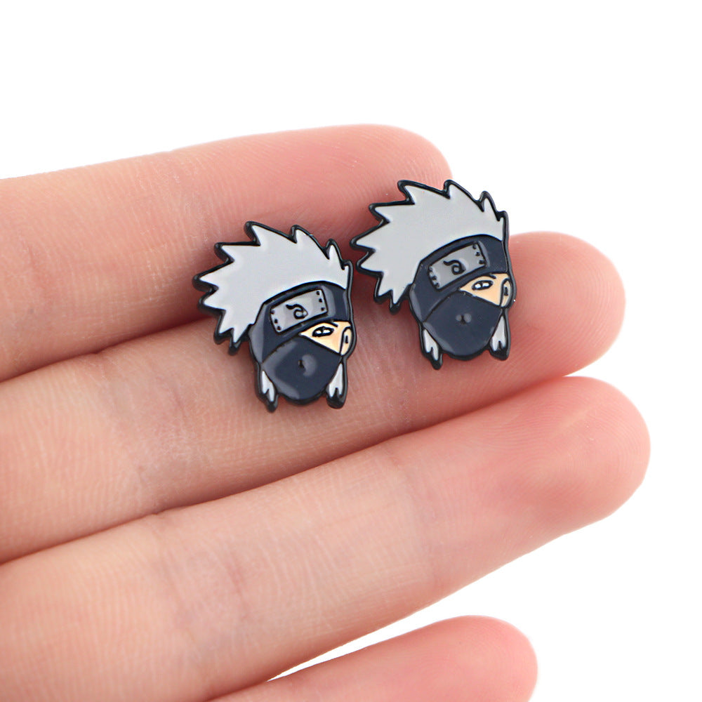 Alloy Fire Shadow Ninja Pirate King Earrings (Minimo de Compra 5) MIC-KuB012