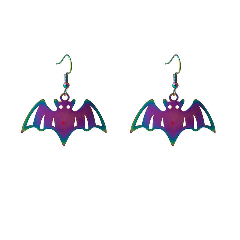 Acrylic Halloween Colorful Gradient Electroplated Animal Earrings MYA-MDD053