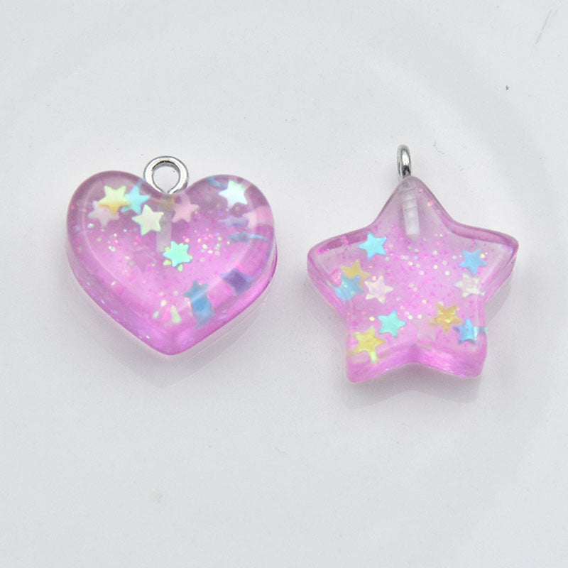 Resin glitter glitter heart accessories MIC-HuiX005