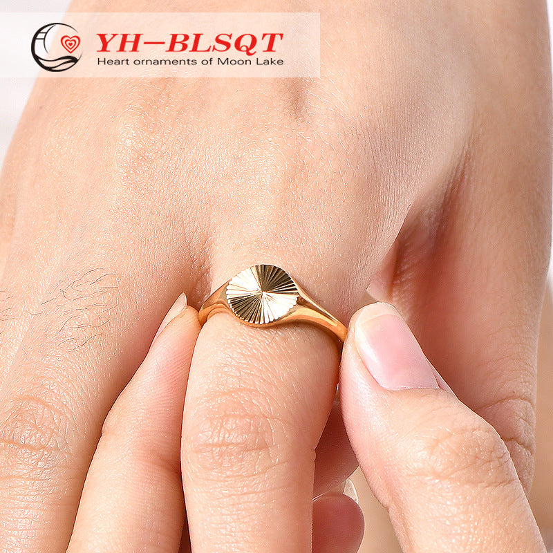 Stainless steel gold-plated sun ring MYA-YHZX004