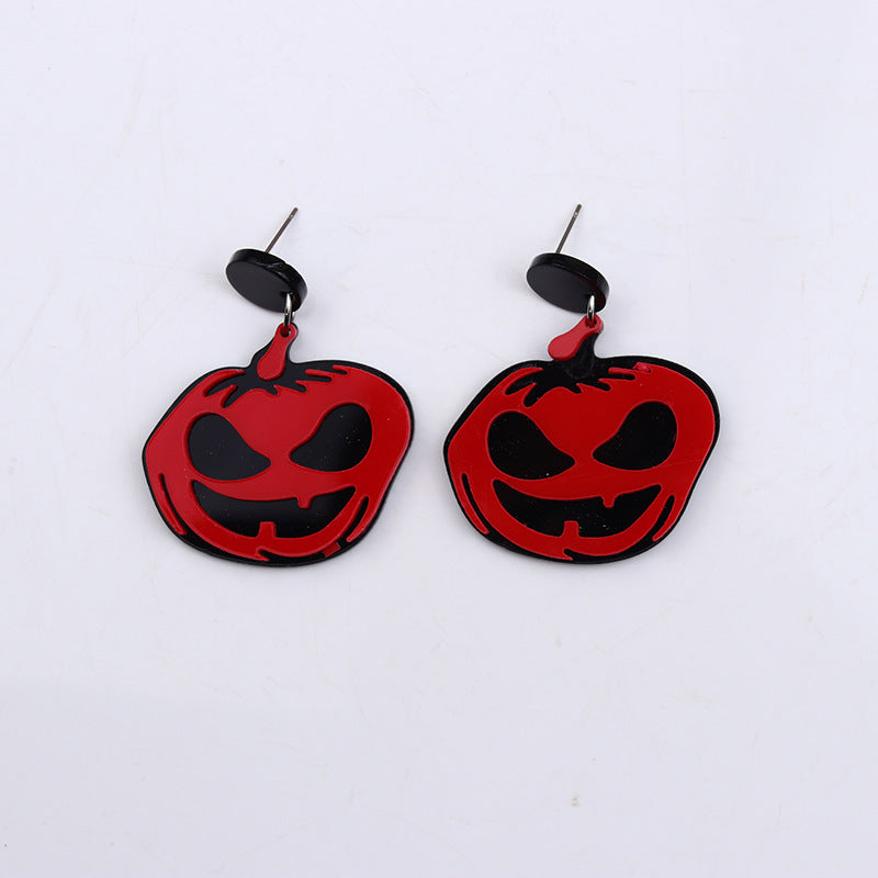 Acrylic Halloween Pumpkin earrings (Minimo de Compra 2) MYA-DuA033