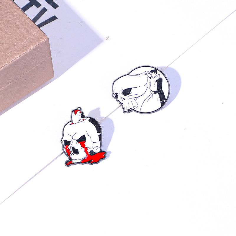 Alloy Halloween Funny Skull Head brooch MIC-YiN012