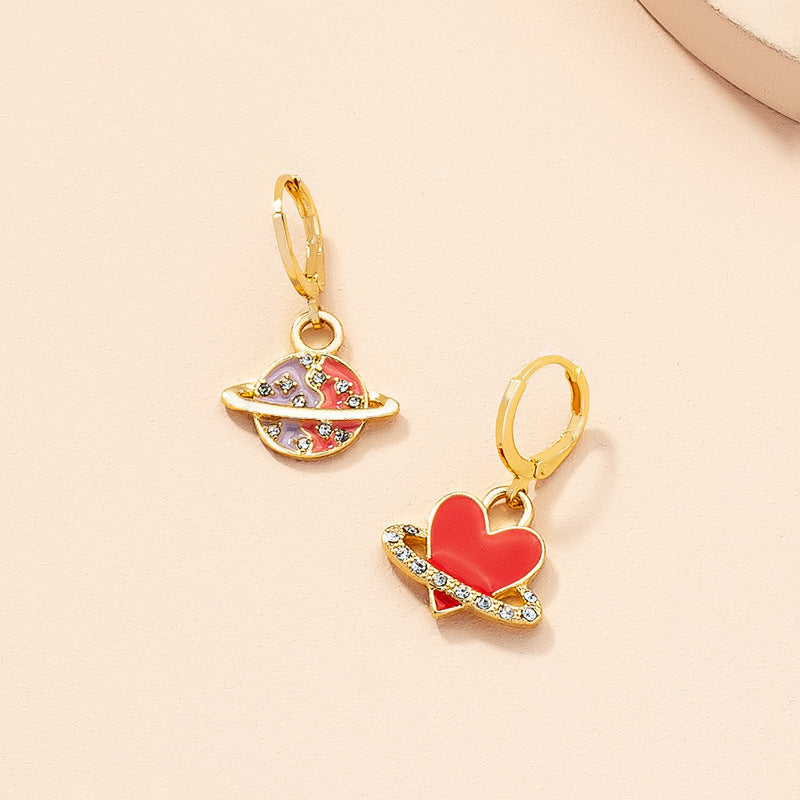 Alloy Planet Love Earrings (Minimo de compra 2) MIC-HLM003