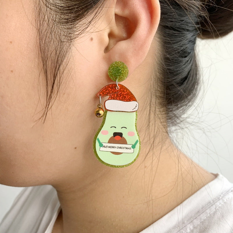 Acrylic Christmas hat earrings MYA-XueP051