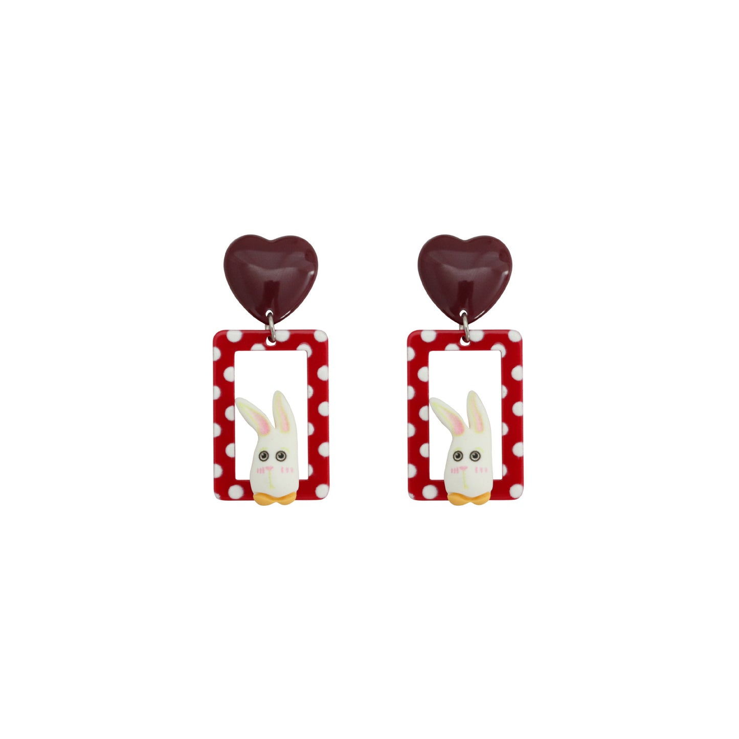 Acrylic cartoon rabbit earrings MIC-QingJ022