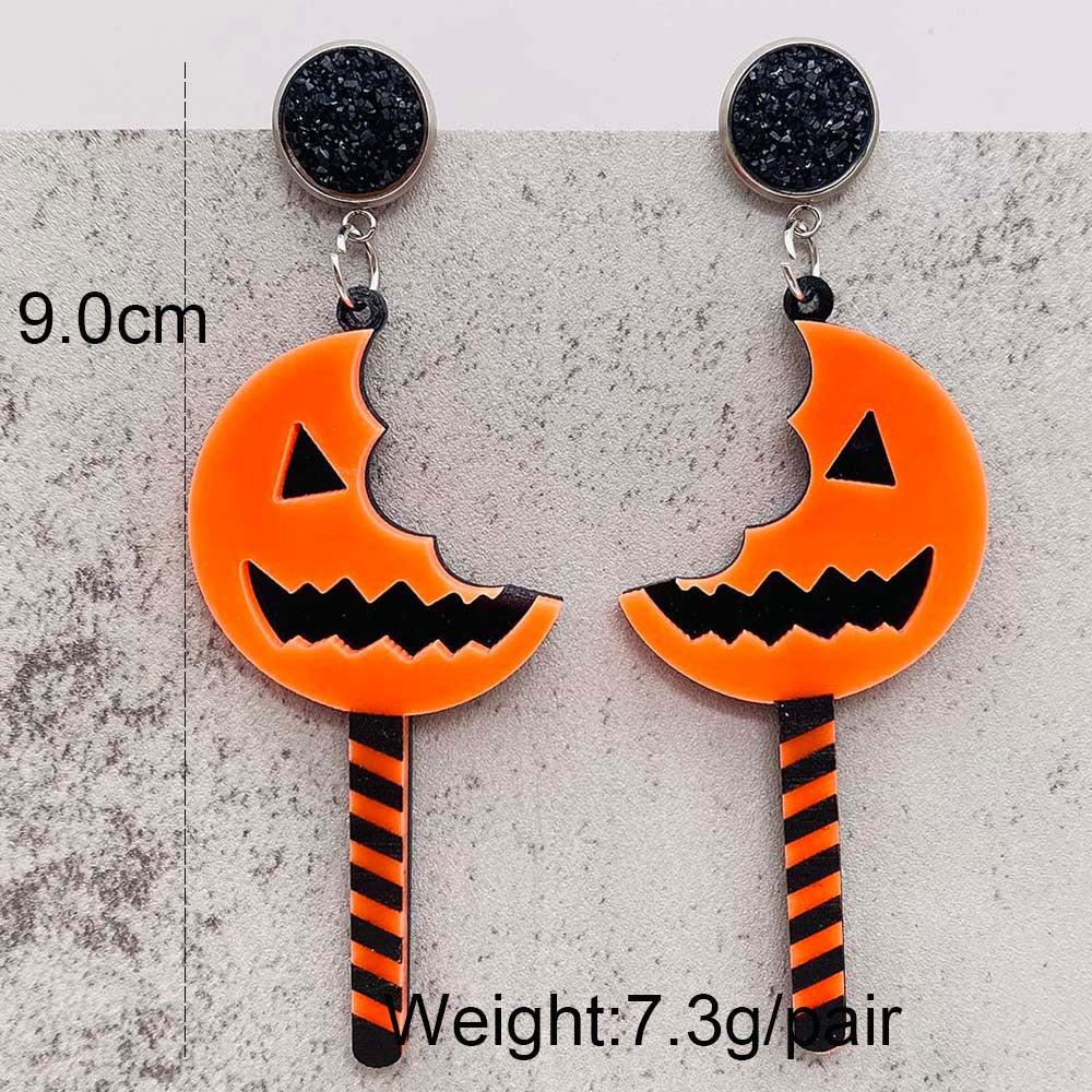 Acrylic Halloween Ghost Skull Earrings (Minimo de Compra 2) MIC-ChenY015