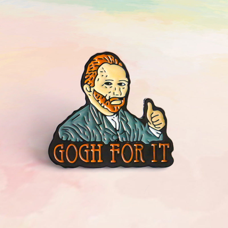 Alloy art painter Van Gogh brooch (Minimo de Compra 3) MIC-XiuH004