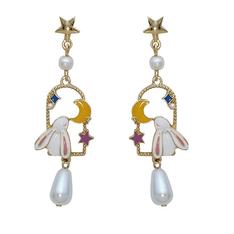 Alloy hollow pearl earrings MYA-BLD104