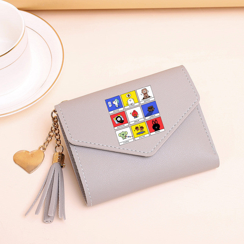 PU card bag tassel short wallet MIC-XingY013