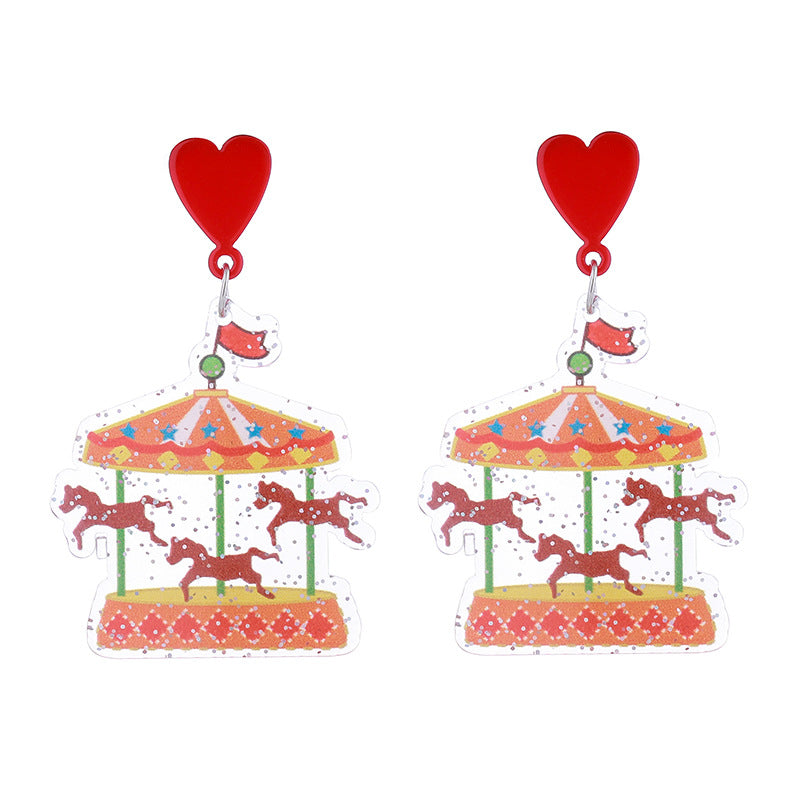 Alloy acrylic cute circus earrings MIC-ChouT052