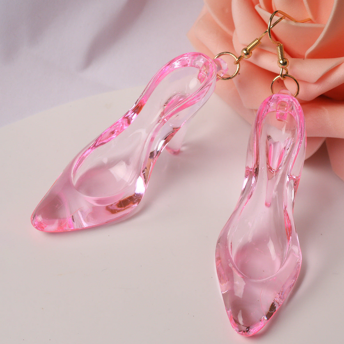 Transparent alloy high heels earrings MYA-XinT018