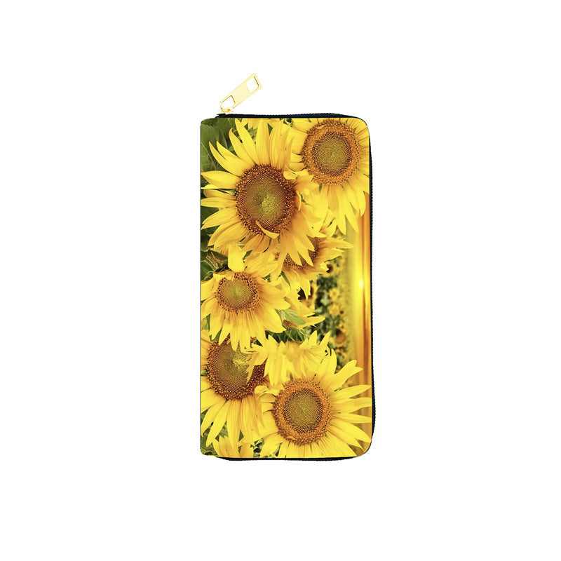 PU Flower Sunflower Wallet (Minimo de compra 3) MYA-JiR049