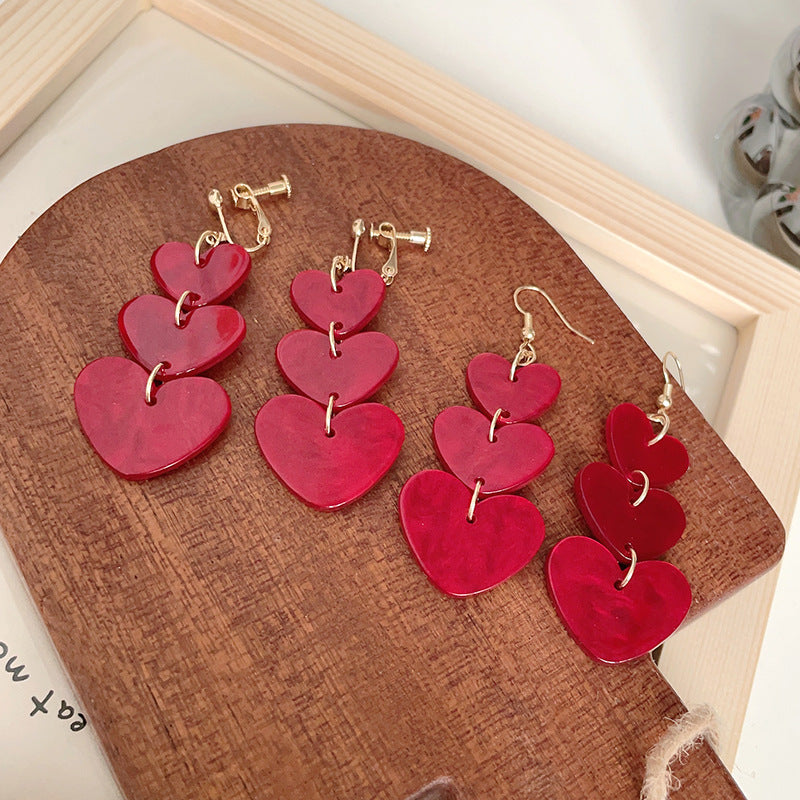 Alloy love versatile niche earrings (Minimo de compra 2) MIC-FuZ017