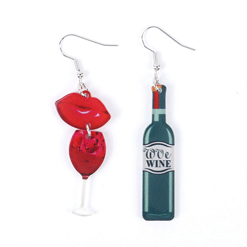 Acrylic Romantic Flame Red Lip Earrings MIC-ChouD013