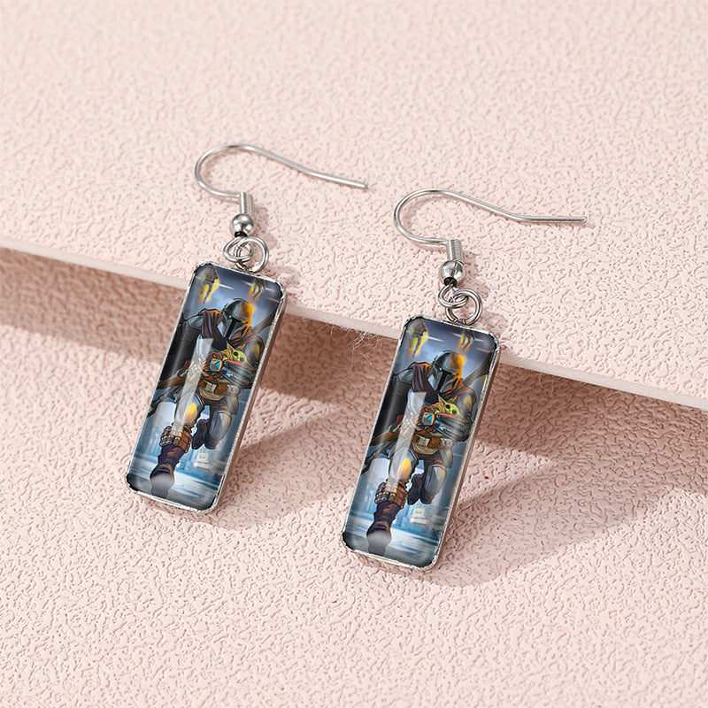 Alloy Star Wars Mandalorian Earrings (Minimo de compra 5) MIC-XiangL068