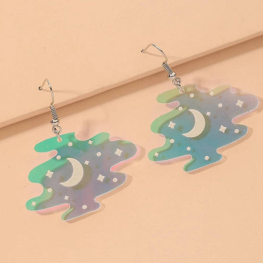 Acrylic Colorful Night Sky Starry Sky Earrings MIC-JianL008