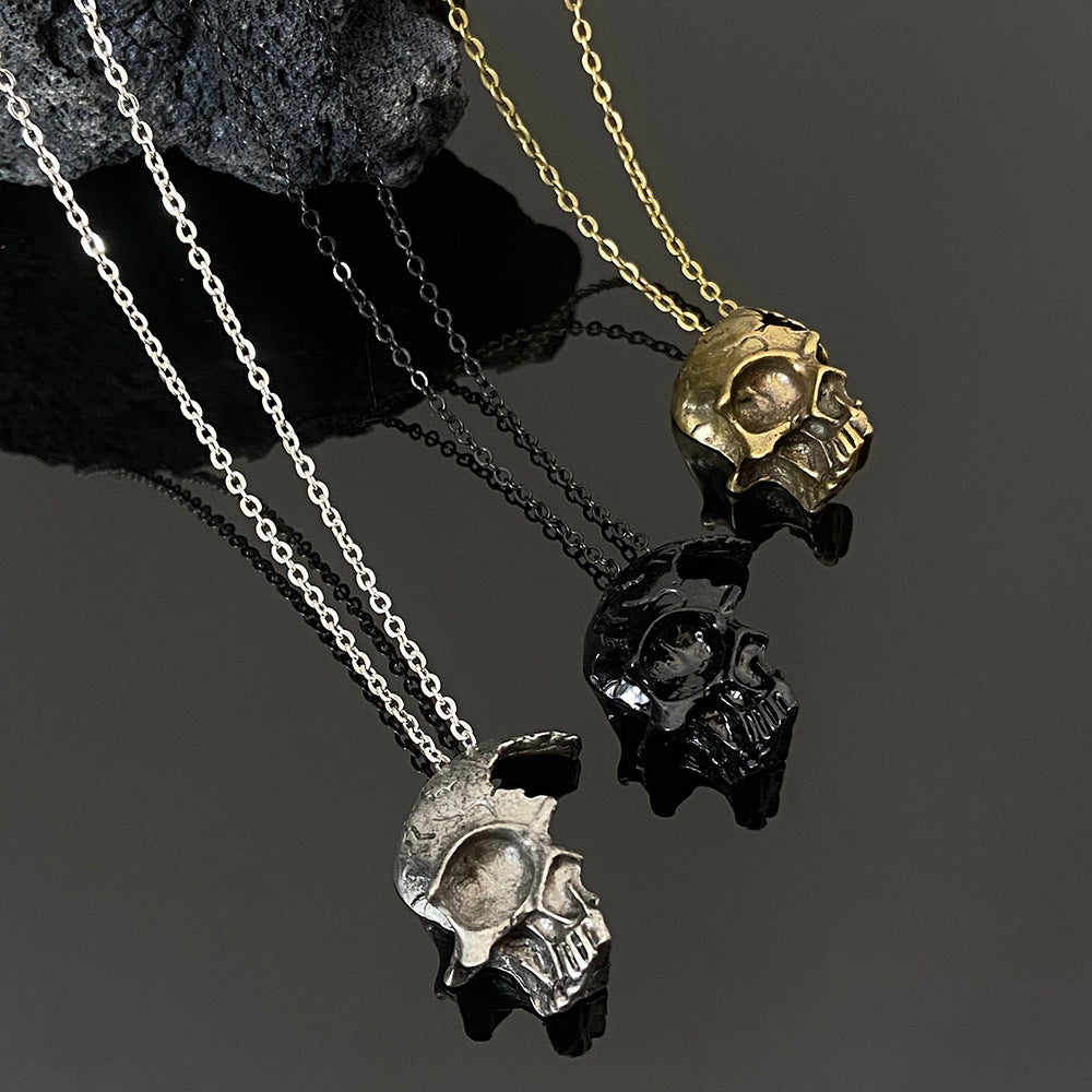 Alloy Half Face Skeleton Necklace MIC-MiaoY047