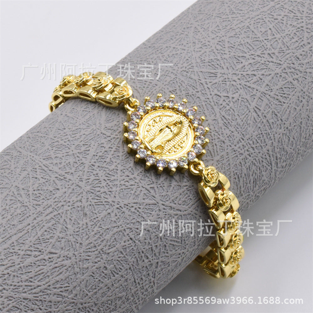 Bracelet Alloy Our Lady of Guadalupe Zircon Bracelet ALD003