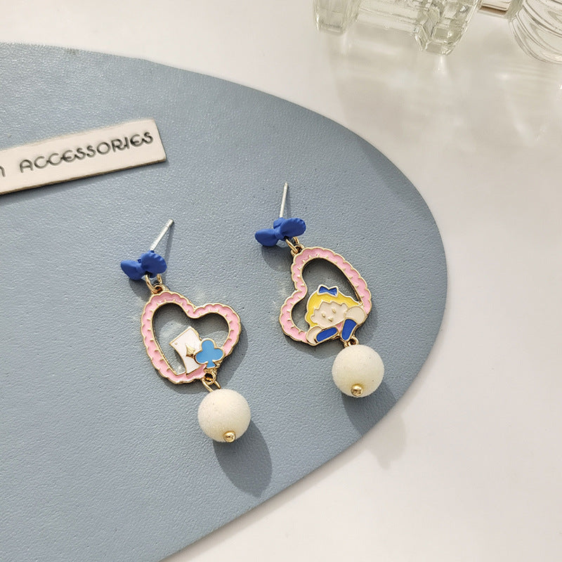 Alloy bow love earrings MYA-BLD012