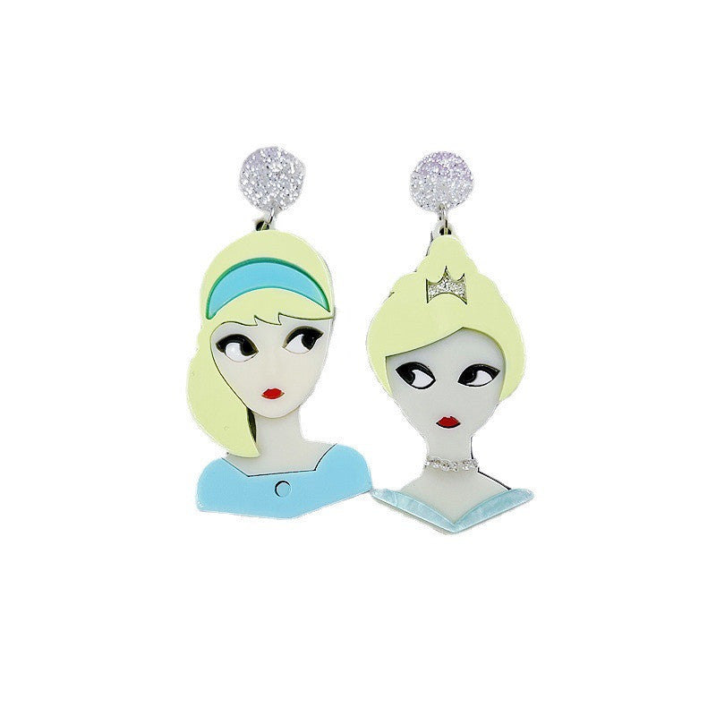 Acrylic asymmetric witch earrings Minimo de compra 2 MIC-BenD005