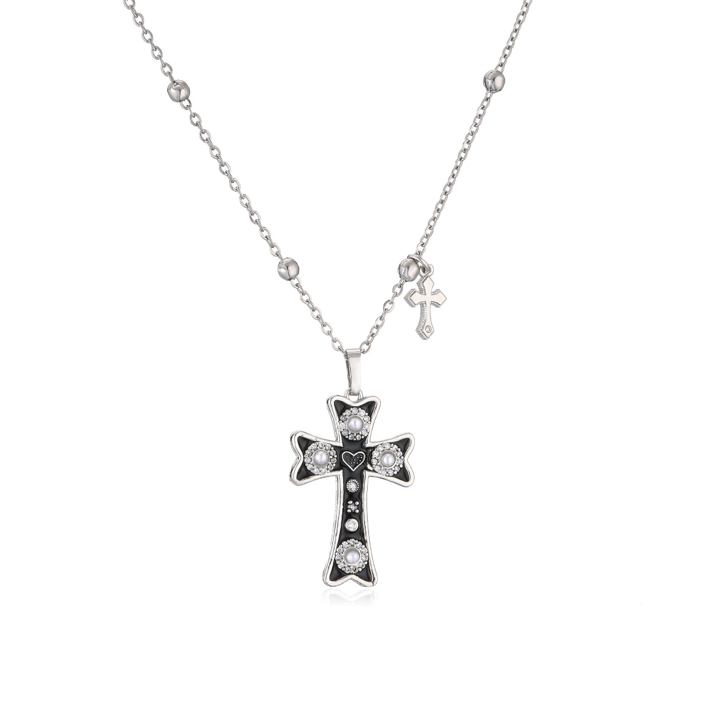 Stainless steel drip oil cross necklace MIC-JuC019