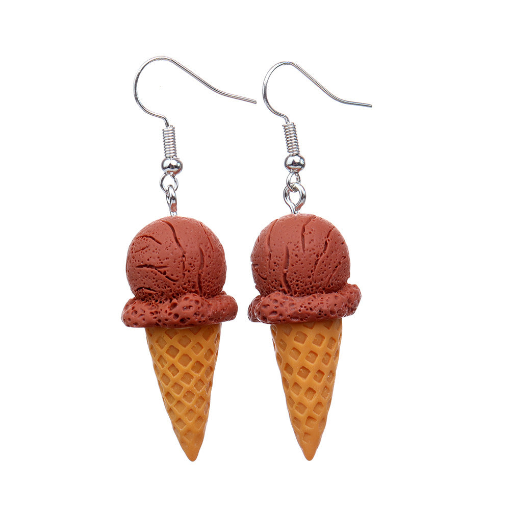 Resin Earrings Fun Cute Three-dimensional Ice Cream MIC-niqing014