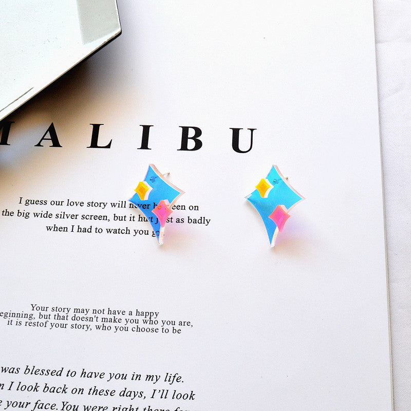 Alloy Colorful Star Earrings MIC-XieN049