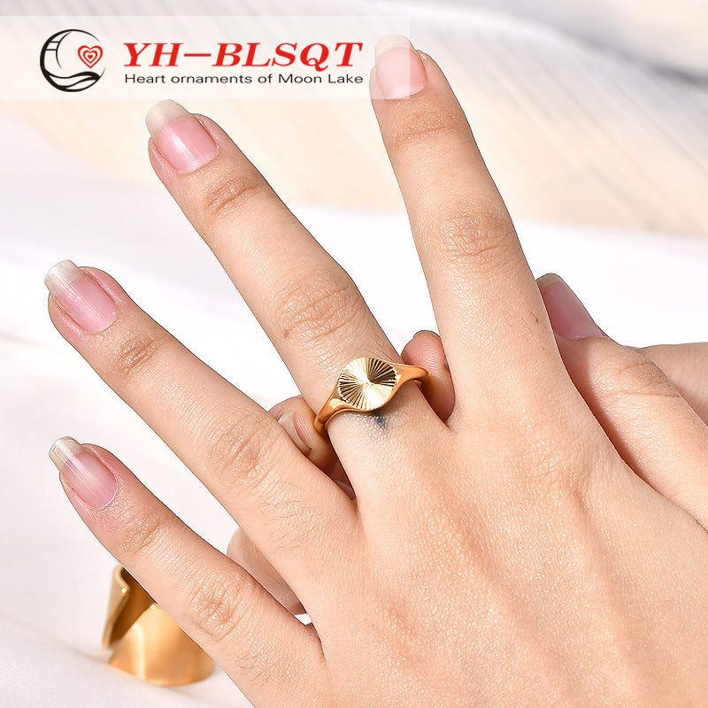 Stainless steel gold-plated sun ring MYA-YHZX004