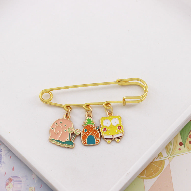 Alloy cartoon sponge baby brooch (Minimo de compra 2) MIC-QiC029